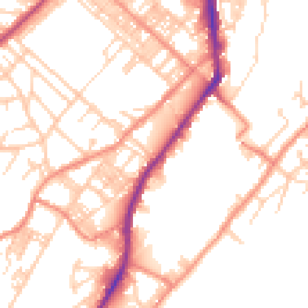 Daytime road noise heatmap for BD21 1AX