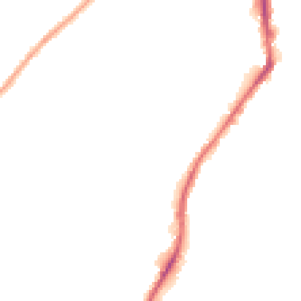 Night-time road noise heatmap for BD21 1BG