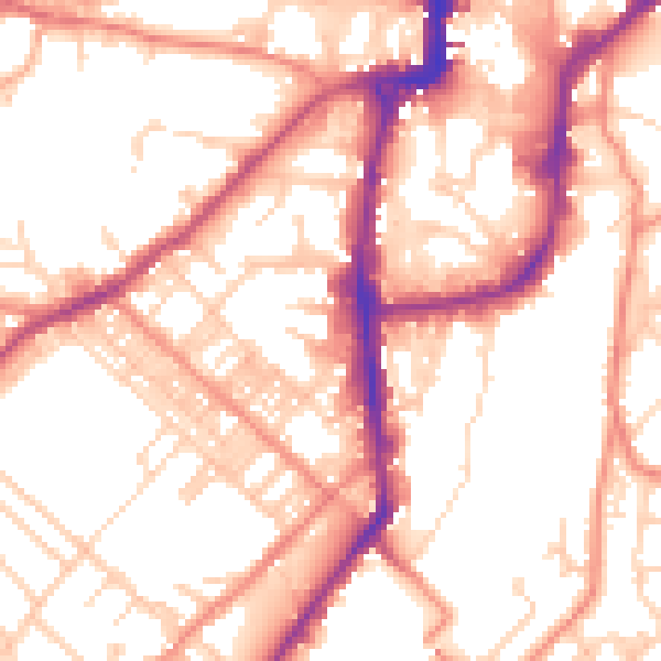 Daytime road noise heatmap for BD21 1DG