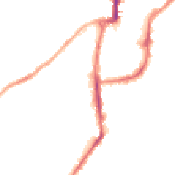 Night-time road noise heatmap for BD21 1DG