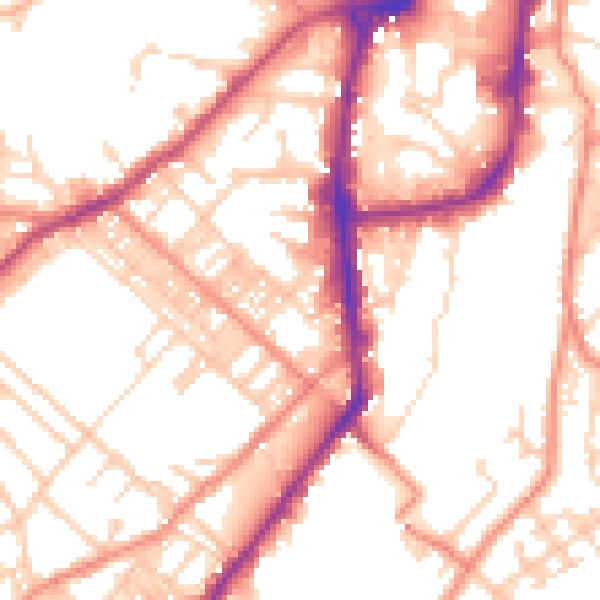 Daytime road noise heatmap for BD21 1DP