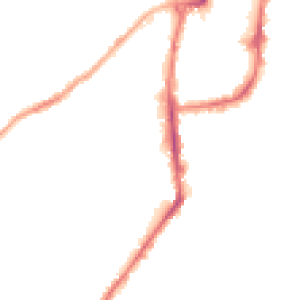 Night-time road noise heatmap for BD21 1DP