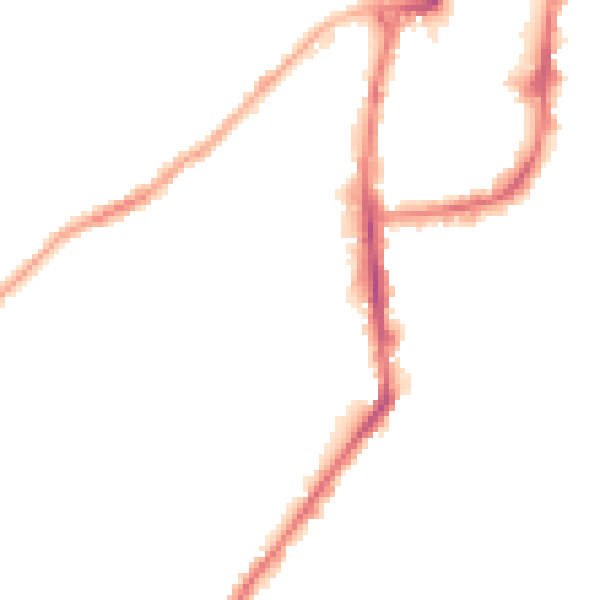 Night-time road noise heatmap for BD21 1DR
