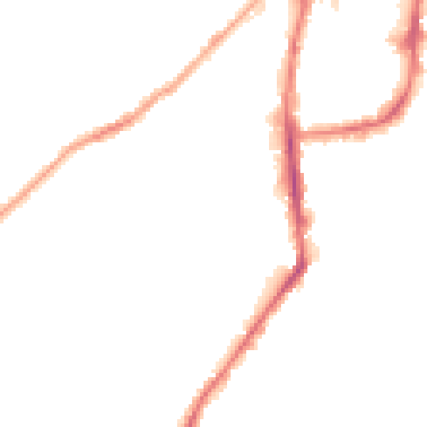 Night-time road noise heatmap for BD21 1DS