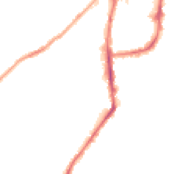 Night-time road noise heatmap for BD21 1DT