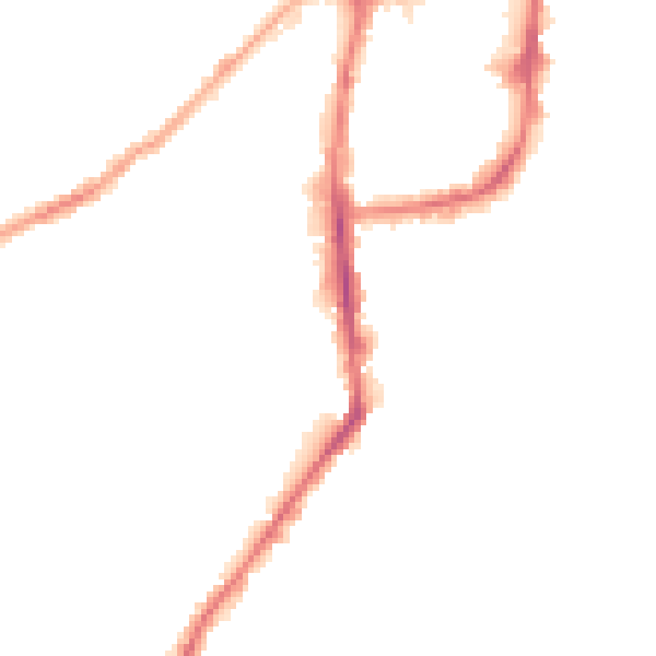 Night-time road noise heatmap for BD21 1EE