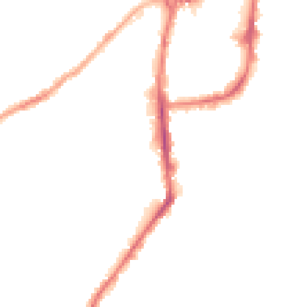 Night-time road noise heatmap for BD21 1EF