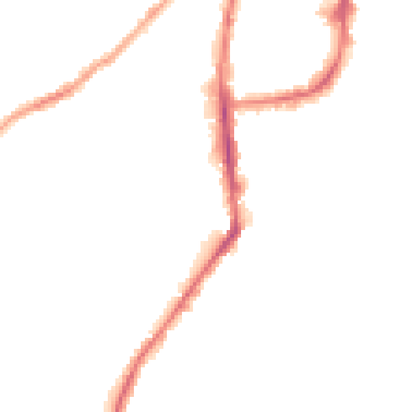 Night-time road noise heatmap for BD21 1ES