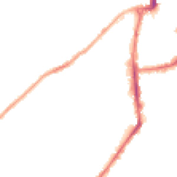 Night-time road noise heatmap for BD21 1JB