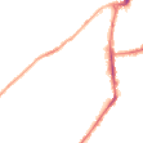Night-time road noise heatmap for BD21 1JD