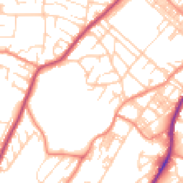 Daytime road noise heatmap for BD21 1LX