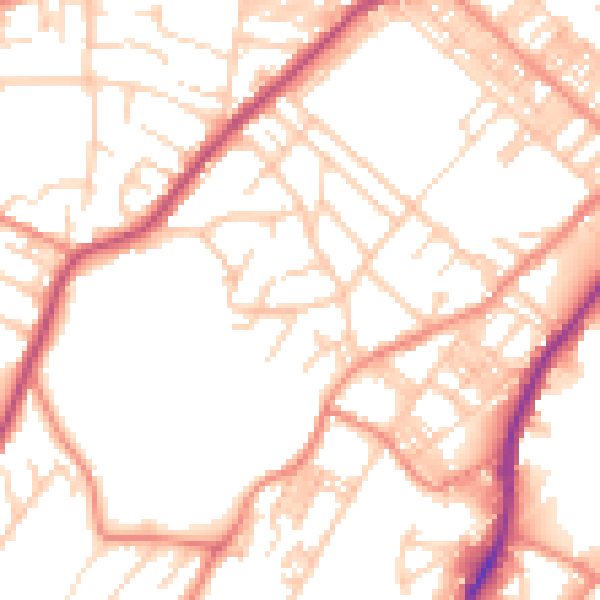 Daytime road noise heatmap for BD21 1LY
