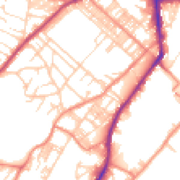 Daytime road noise heatmap for BD21 1NL