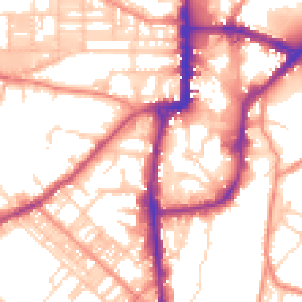 Daytime road noise heatmap for BD21 1NR