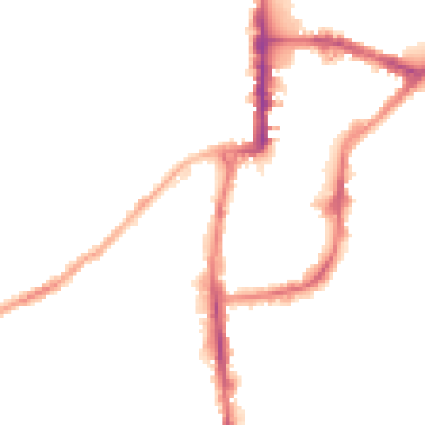 Night-time road noise heatmap for BD21 1NR