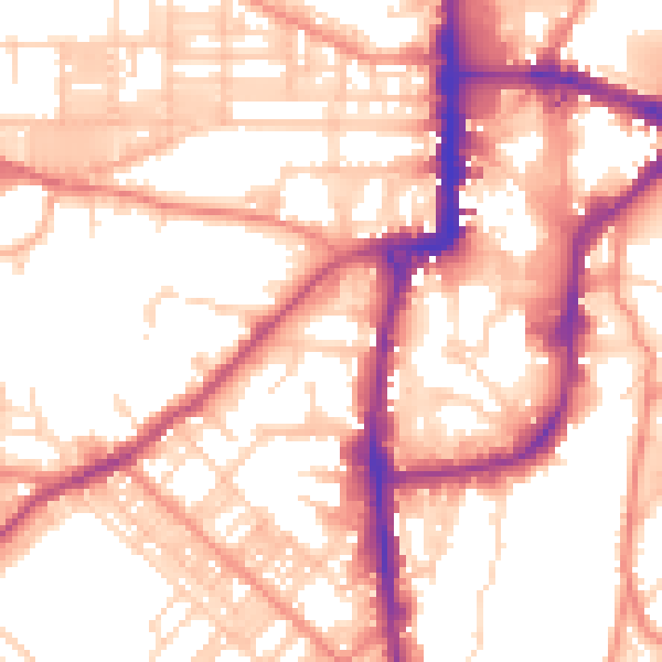 Daytime road noise heatmap for BD21 1NT