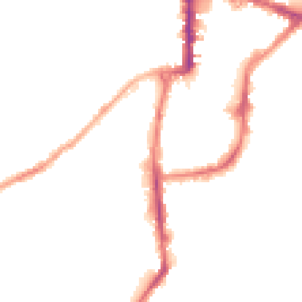 Night-time road noise heatmap for BD21 1PF