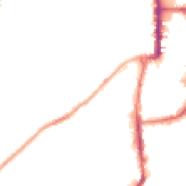 Night-time road noise heatmap for BD21 1QH