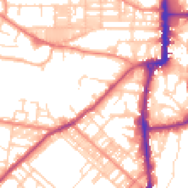 Daytime road noise heatmap for BD21 1QL
