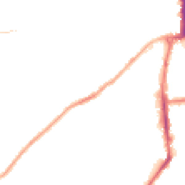 Night-time road noise heatmap for BD21 1QX