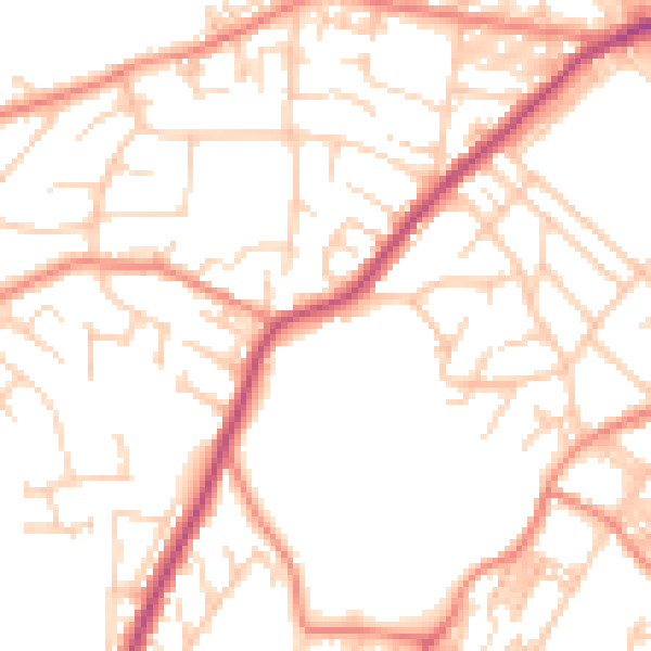 Daytime road noise heatmap for BD21 1RT