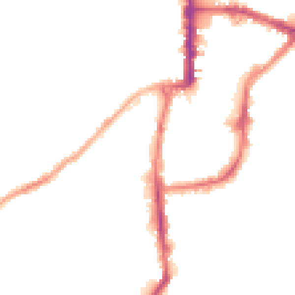 Night-time road noise heatmap for BD21 1SW