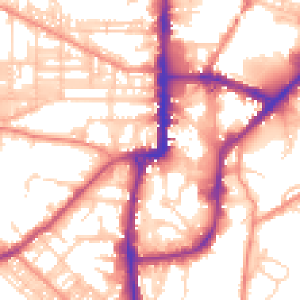 Daytime road noise heatmap for BD21 2AA