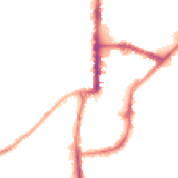Night-time road noise heatmap for BD21 2AA