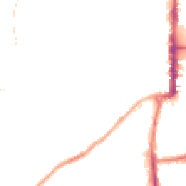 Night-time road noise heatmap for BD21 2AG