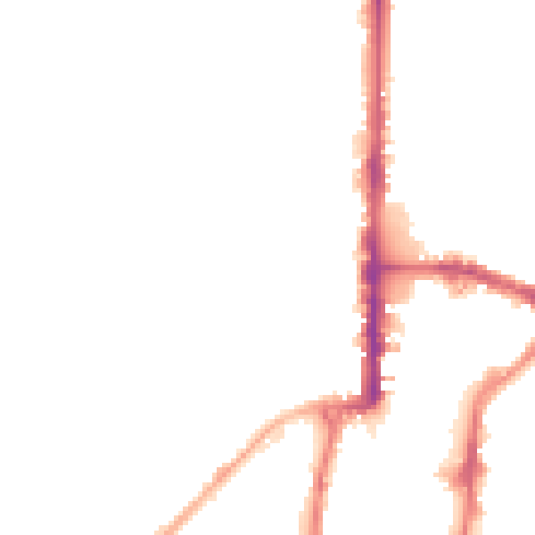 Night-time road noise heatmap for BD21 2BY