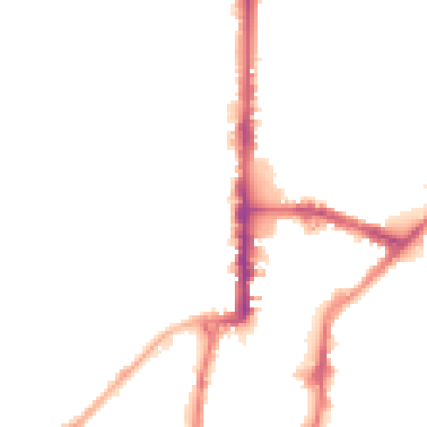 Night-time road noise heatmap for BD21 2EX