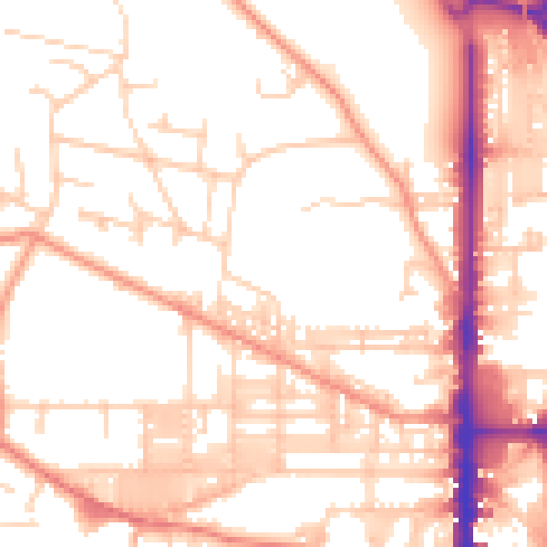 Daytime road noise heatmap for BD21 2HN