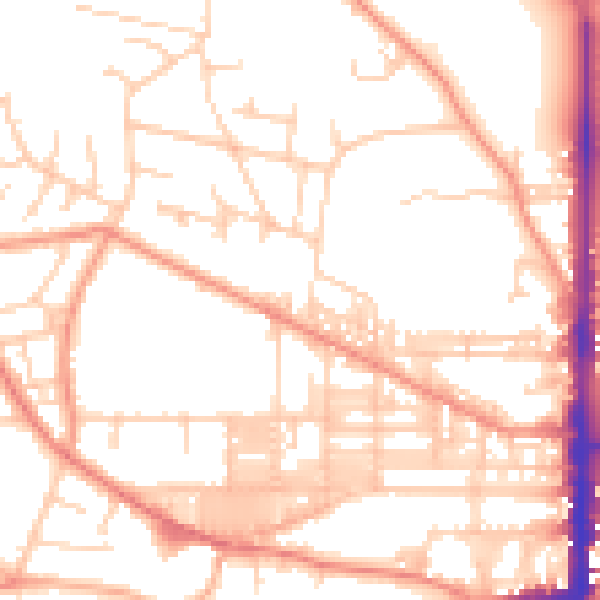 Daytime road noise heatmap for BD21 2HR