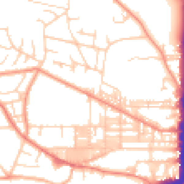 Daytime road noise heatmap for BD21 2HS