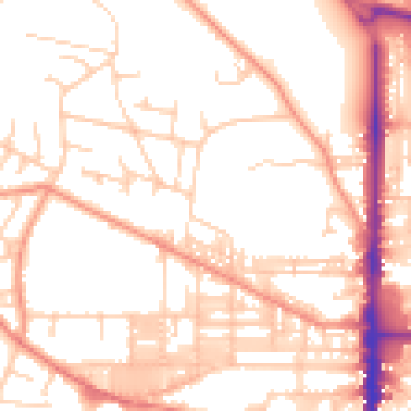 Daytime road noise heatmap for BD21 2HW