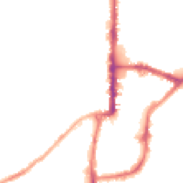 Night-time road noise heatmap for BD21 2JP