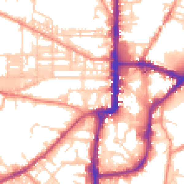 Daytime road noise heatmap for BD21 2JU