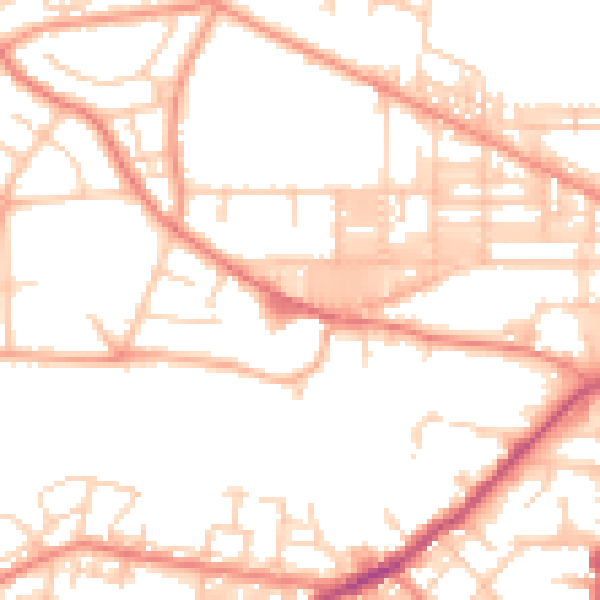 Daytime road noise heatmap for BD21 2NL