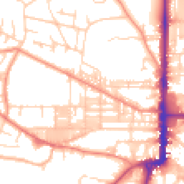 Daytime road noise heatmap for BD21 2PN