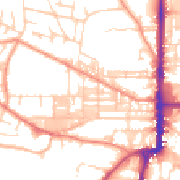 Daytime road noise heatmap for BD21 2PS