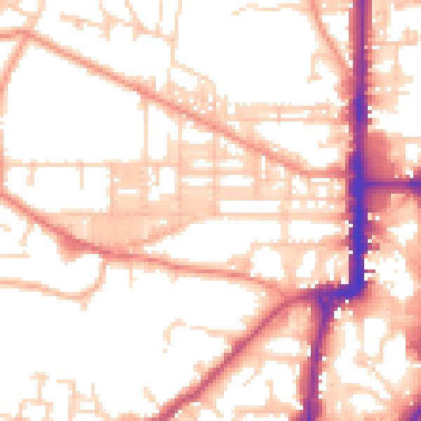 Daytime road noise heatmap for BD21 2QD