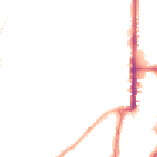 Night-time road noise heatmap for BD21 2QD