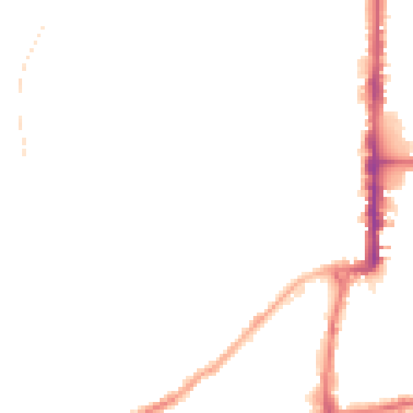 Night-time road noise heatmap for BD21 2QW
