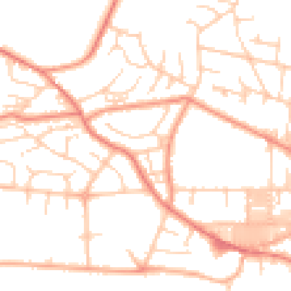 Daytime road noise heatmap for BD21 2RU