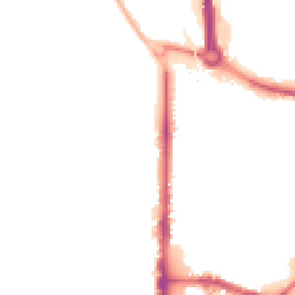 Night-time road noise heatmap for BD21 2ST
