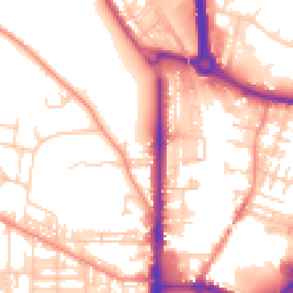 Daytime road noise heatmap for BD21 2SX