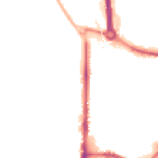Night-time road noise heatmap for BD21 2SX