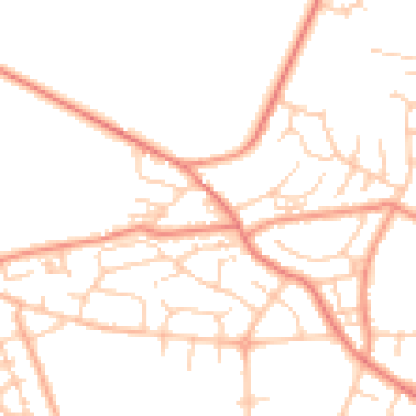Daytime road noise heatmap for BD21 2TJ