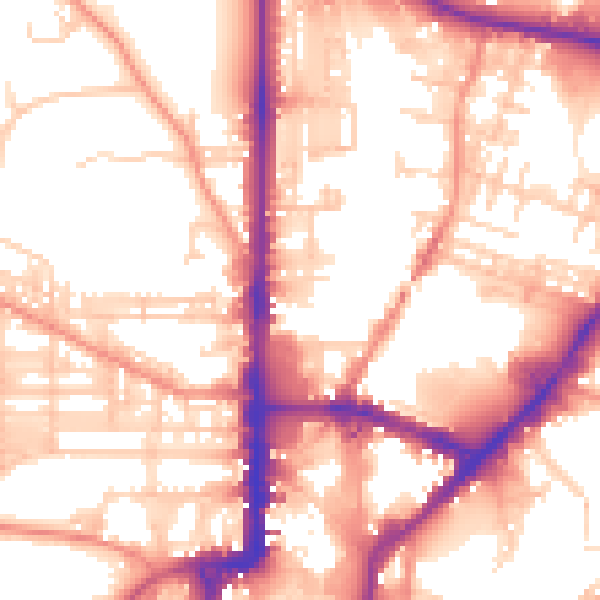 Daytime road noise heatmap for BD21 3AH