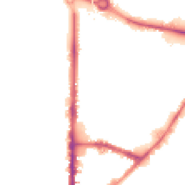 Night-time road noise heatmap for BD21 3AS
